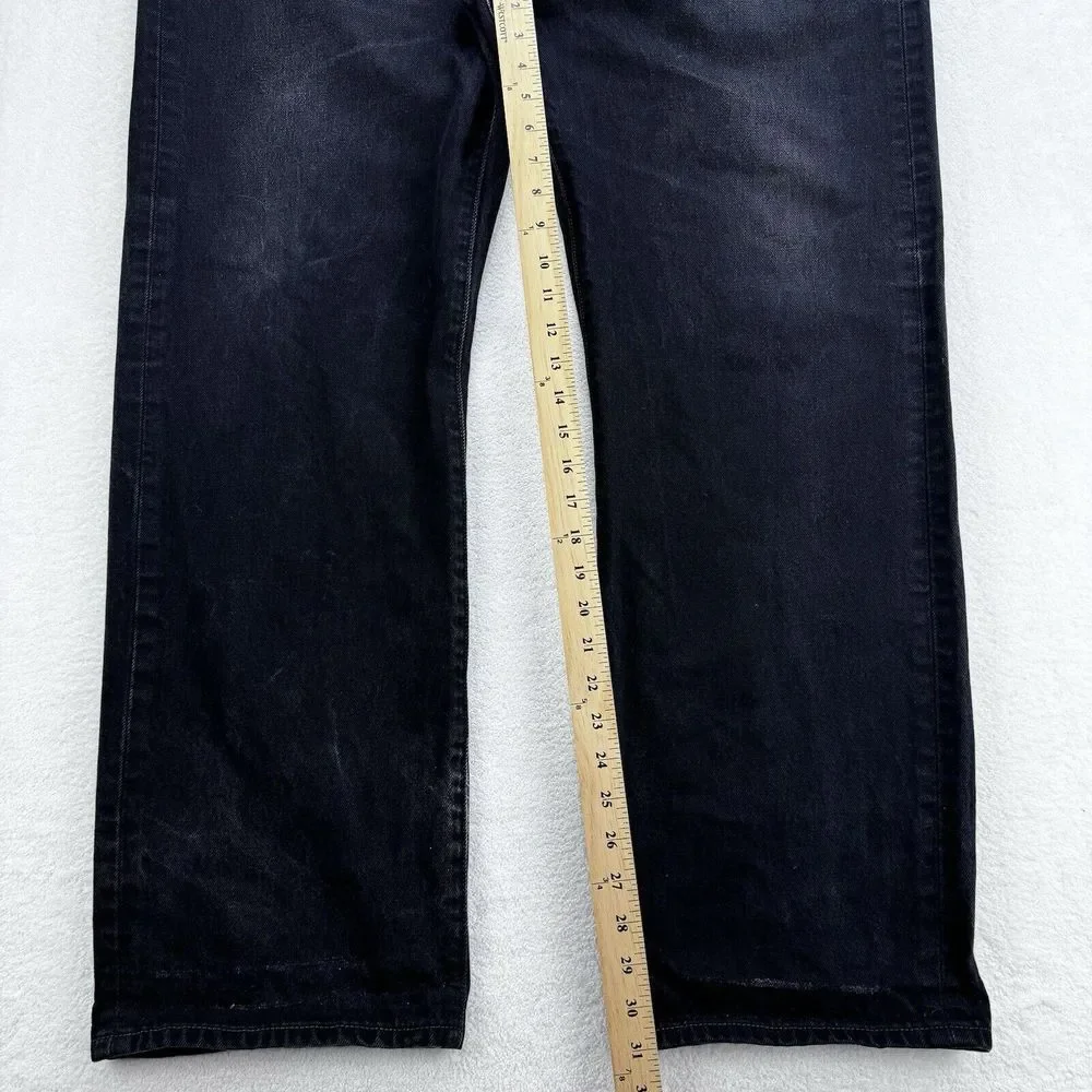 Levis 501 Jeans VTG‎ Men 42x32 Black Straight Button Fly Denim